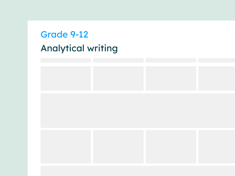 grades 9-12 analytical writing rubric