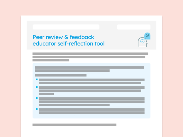 peer review and feedback educator self-reflection tool