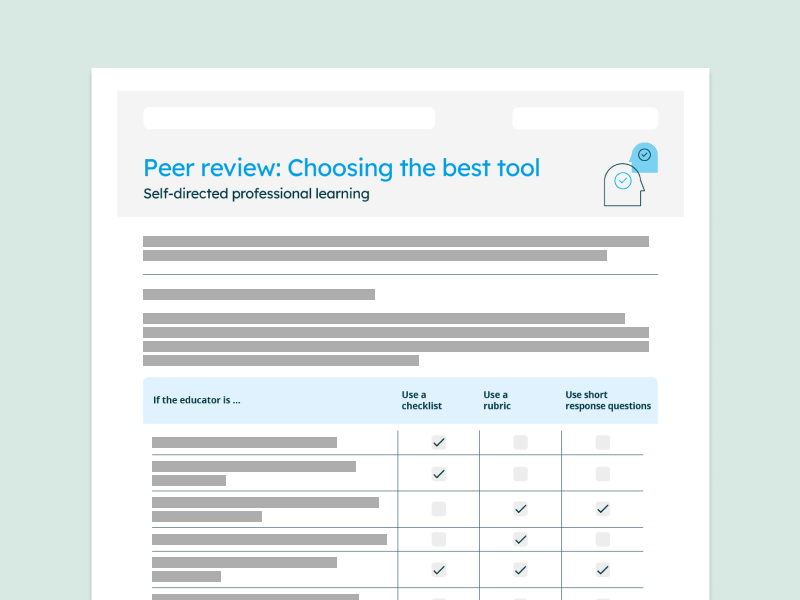 Peer review: self-directed professional learning/choosing the best tool