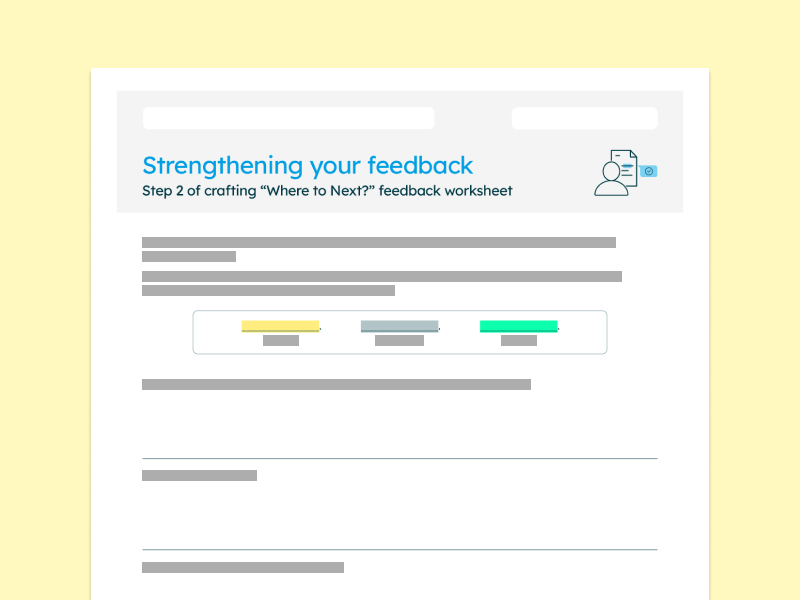 Strengthening your feedback worksheet